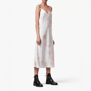 All Saints • Benno Blush Pink Tie Dye Slip Dress